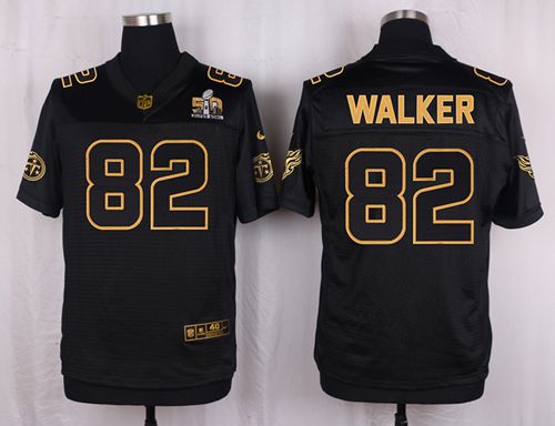  Titans #82 Delanie Walker Black Men's Stitched NFL Elite Pro Line Gold Collection Jersey