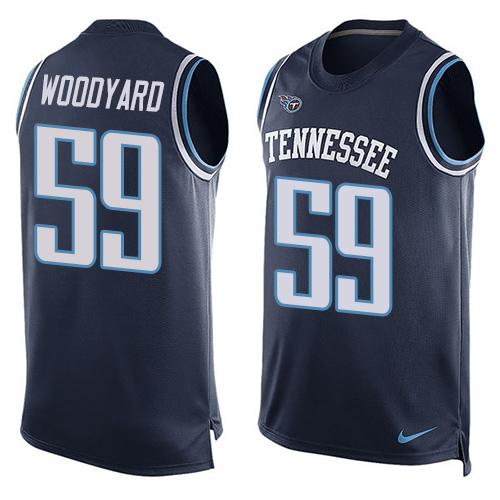  Titans #59 Wesley Woodyard Navy Blue Alternate Men's Stitched NFL Limited Tank Top Jersey