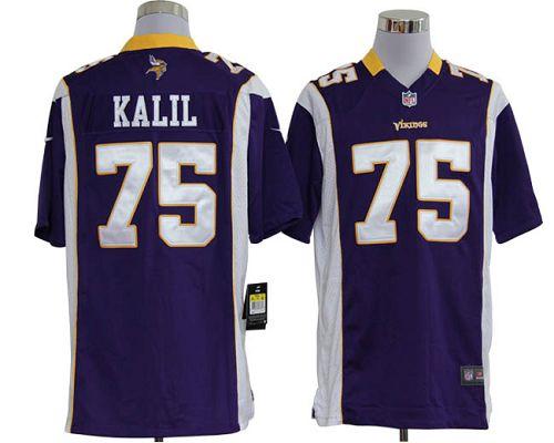  Vikings #75 Matt Kalil Purple Team Color Men's Stitched NFL Game Jersey