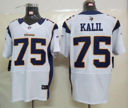  Vikings #75 Matt Kalil White Men's Stitched NFL Elite Jersey
