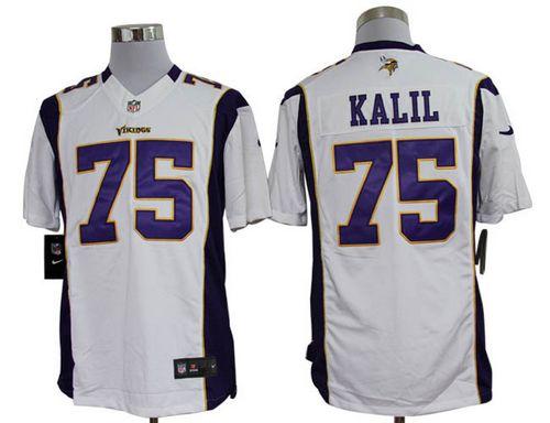  Vikings #75 Matt Kalil White Men's Stitched NFL Limited Jersey