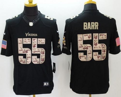  Vikings #55 Anthony Barr Black Men's Stitched NFL Limited Salute to Service Jersey