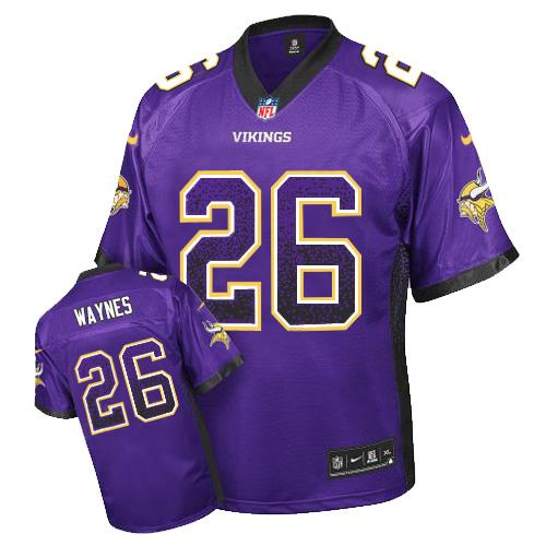  Vikings #26 Trae Waynes Purple Team Color Men's Stitched NFL Elite Drift Fashion Jersey