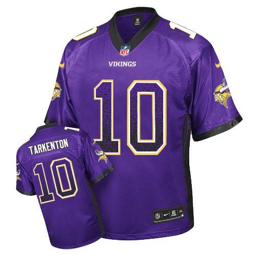  Vikings #10 Fran Tarkenton Purple Team Color Men's Stitched NFL Elite Drift Fashion Jersey