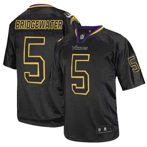  Vikings #5 Teddy Bridgewater Lights Out Black Men's Stitched NFL Elite Jersey