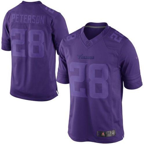  Vikings #28 Adrian Peterson Purple Men's Stitched NFL Drenched Limited Jersey