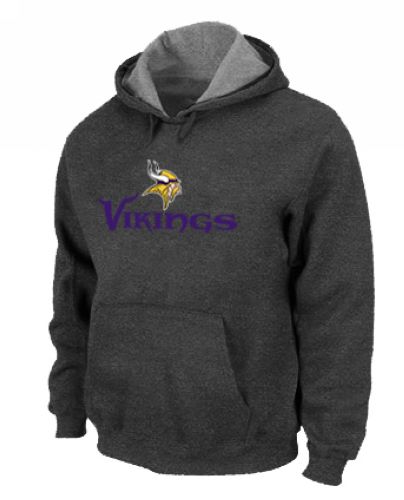 Minnesota Vikings Authentic Logo Pullover Hoodie Dark Grey