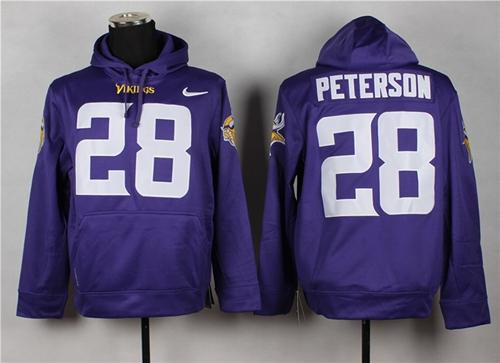 Minnesota Vikings #28 Adrian Peterson Purple Pullover Hoodie