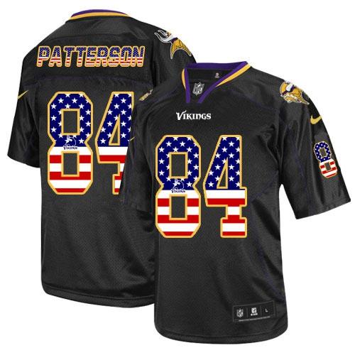  Vikings #84 Cordarrelle Patterson Black Men's Stitched NFL Elite USA Flag Fashion Jersey