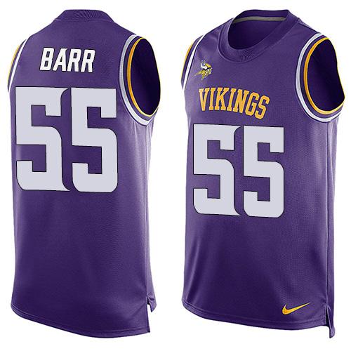  Vikings #55 Anthony Barr Purple Team Color Men's Stitched NFL Limited Tank Top Jersey