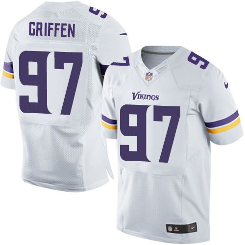  Vikings #97 Everson Griffen White Men's Stitched NFL Elite Jersey