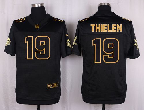  Vikings #19 Adam Thielen Black Men's Stitched NFL Elite Pro Line Gold Collection Jersey