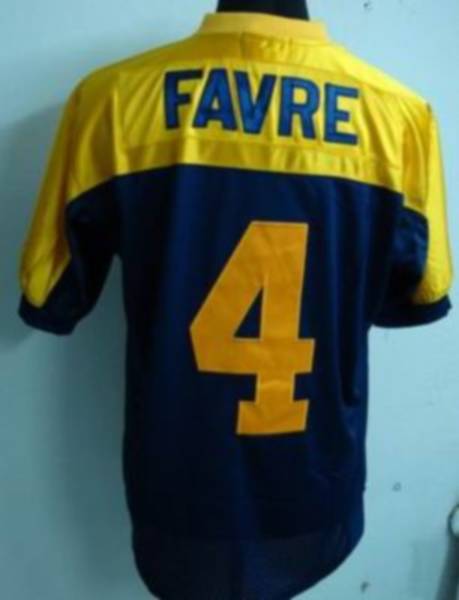 Mitchell & Ness Packers #4 Brett Favre Blue/Gold With 75 Anniversary Patch Stitched Throwback NFL Jersey