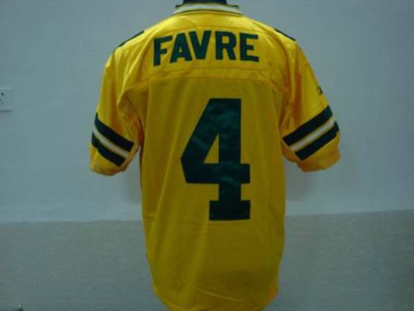 Packers #4 Brett Favre Yellow Stitched NFL Jersey