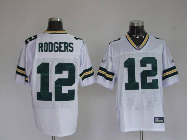 Packers #12 Aaron Rodgers White Stitched NFL Jersey