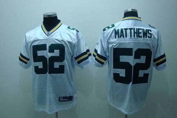 Packers #52 Clay Matthews White Stitched NFL Jersey
