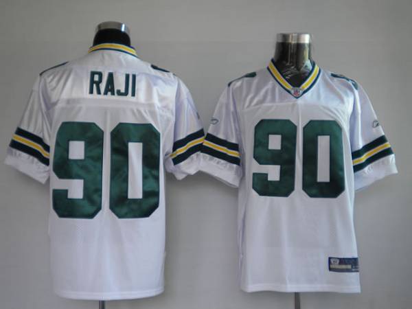 Packers #90 B.J. Raji White Stitched NFL Jersey