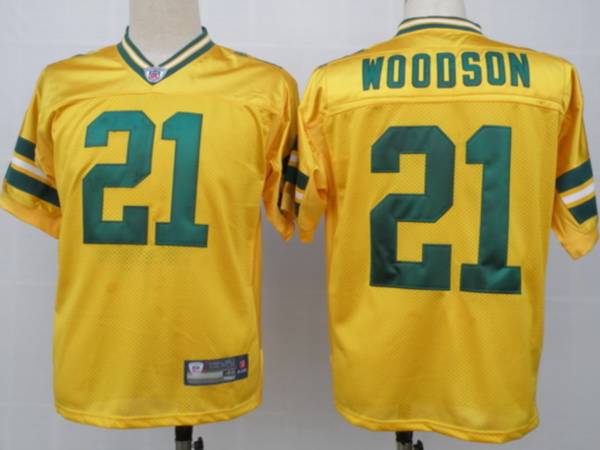 Packers #21 Charles Woodson Yellow Stitched NFL Jersey