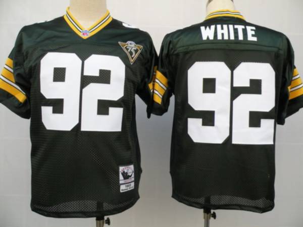 Mitchell & Ness Packers #92 Reggie White Green With 75th Patch Stitched NFL Jersey