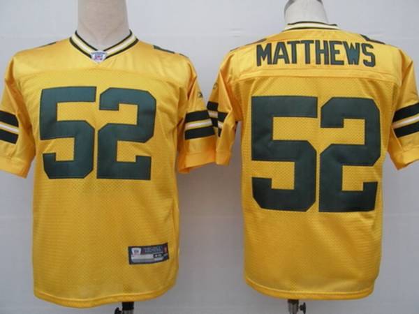 Packers #52 Clay Matthews Yellow Stitched NFL Jersey