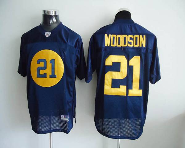 Packers #21 Charles Woodson Blue Stitched NFL Jersey