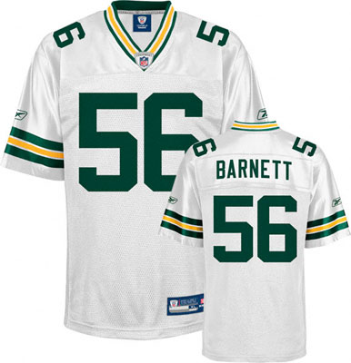 Packers #56 Nick Barnett White Stitched NFL Jersey