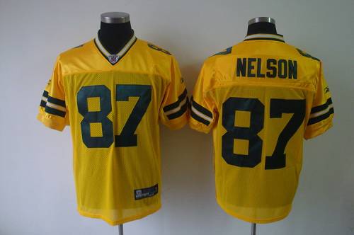 Packers #87 Jordy Nelson Yellow Stitched NFL Jersey