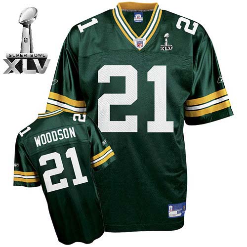 Packers #21 Charles Woodson Green Super Bowl XLV Stitched NFL Jersey