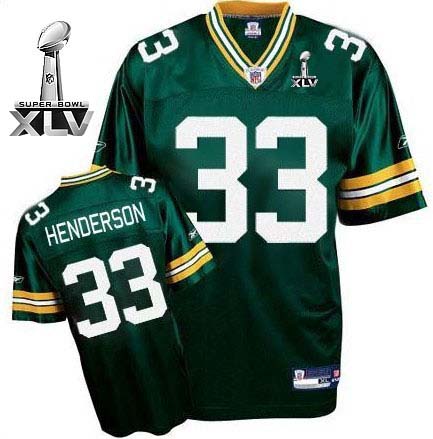 Packers #33 William Henderson Green Super Bowl XLV Stitched NFL Jersey