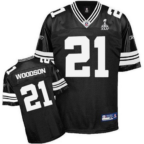 Packers #21 Charles Woodson Black Shadow Super Bowl XLV Stitched NFL Jersey