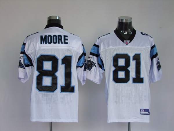 Panthers #81 Kenneth Moore White Stitched NFL Jersey