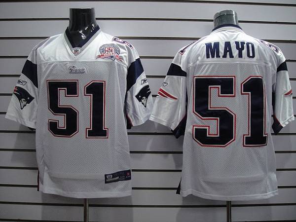Patriots #51 Jerod Mayo White Stitched NFL Jersey