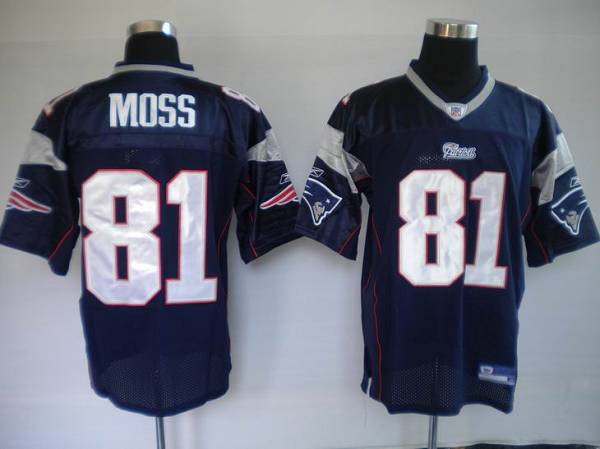 Patriots #81 Randy Moss Dark Blue Stitched NFL Jersey