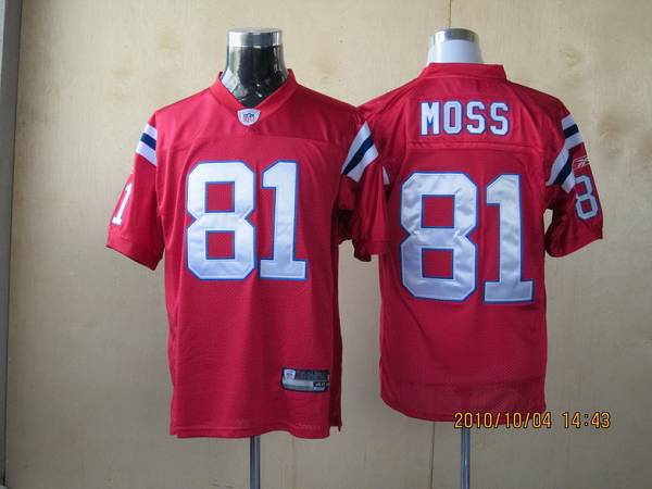 Patriots #81 Randy Moss Red Alternate Jersey Stitched NFL Jersey