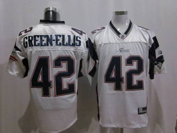 Patriots #42 Green Ellis White Stitched NFL Jersey