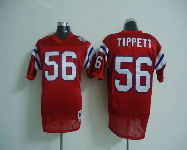 Mitchell And Ness Patriots #56 Andre Tippett Red Stitched Throwback NFL Jersey