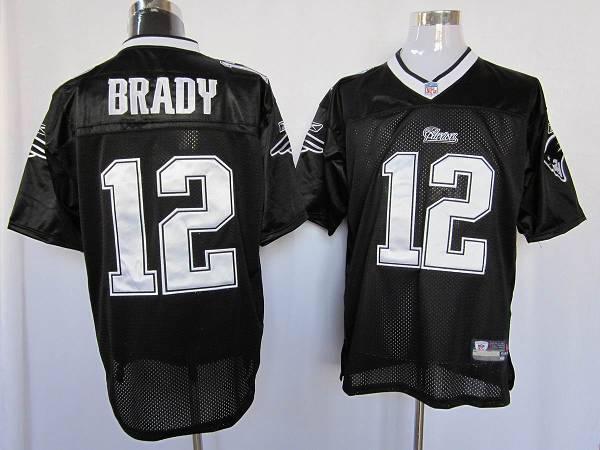 Patriots #12 Tom Brady Black Shadow Stitched NFL Jersey