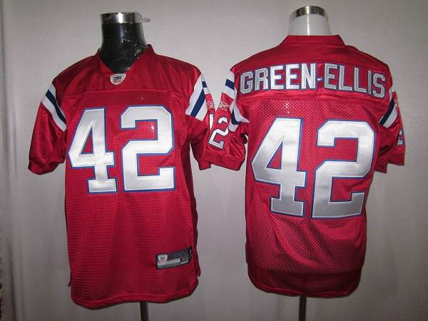 Patriots #42 Green Ellis Red Stitched NFL Jersey