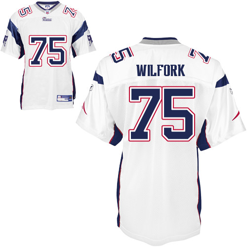 Patriots #75 Vince Wilfork White Stitched NFL Jersey
