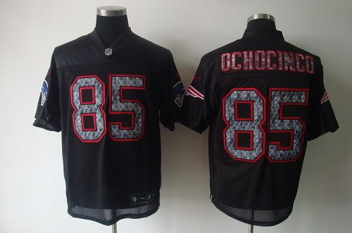 Sideline Black United Patriots #85 Chad Ochocinco Black Stitched NFL Jersey