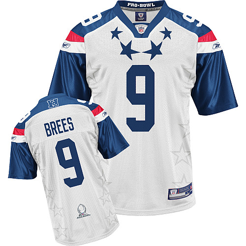 Saints #9 Drew Brees 2011 White and Blue Pro Bowl Stitched NFL Jersey