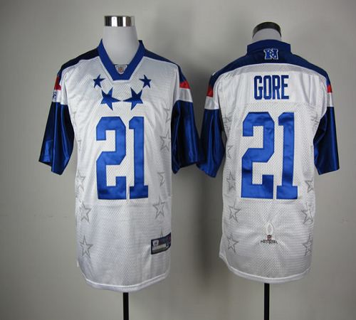 49ers #21 Frank Gore White 2012 Pro Bowl Stitched NFL Jersey
