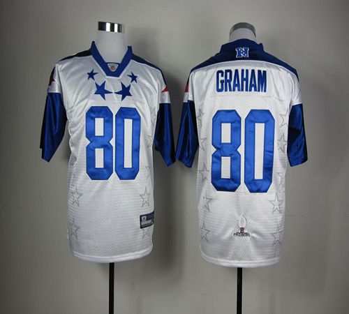 Saints #80 Jimmy Graham White 2012 Pro Bowl Stitched NFL Jersey
