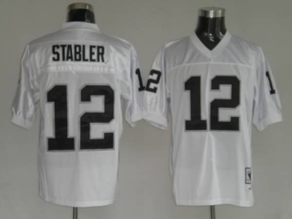 Mitchell and Ness Raiders Kenny Stabler #12 Stitched White NFL Jersey