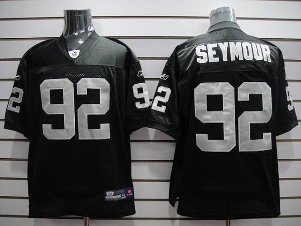 Raiders #92 Richard Seymur Stitched Black NFL Jersey