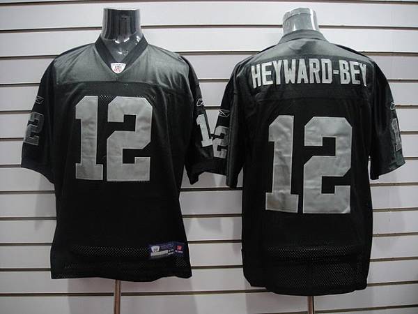 Raiders Darrius Heyward Bey #12 Stitched Black NFL Jersey