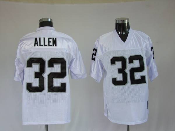Mitchell and Ness Raiders Marcus Allen #32 Stitched White NFL Jersey