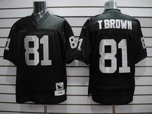 Mitchell and Ness Raiders #81 Tim Brown Stitched Black NFL Jersey