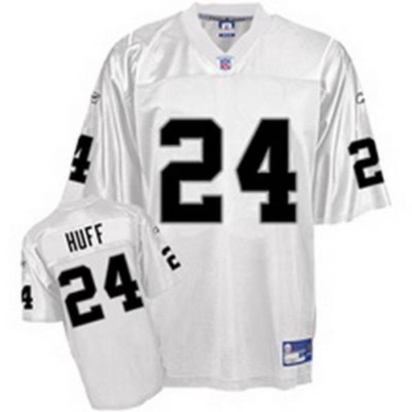 Raiders Michael Huff #24 Stitched White NFL Jersey