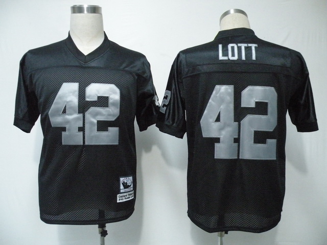 Mitchell & Ness Raiders #42 Lott Black Stitched Throwback NFL Jersey